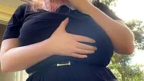 alt milf nextdoor says, i'm smoking outback with my big tits