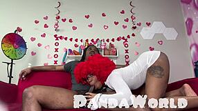 Can Ebony Redhead Squirt While Riding Big Cock?