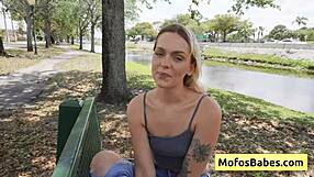 Petite Blondie Teen 18+ Seduced Near Lake By Muscular Bald Dude - Joey White, Jmac