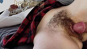 big cock stepson fucks hairy pussy and creampies close up
