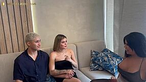 Horny mother-in-law Melanie Caceres bangs daughter's boyfriend with Rosxana Gutierrez for approval