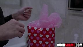 Cuckold husband gives wife special valentines day gift of fucking