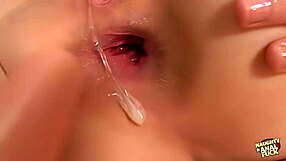 Young teen resists two guys fucking her holes roughly