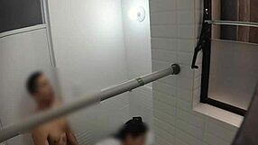Spying on Spanish teacher fucking lover in bathroom