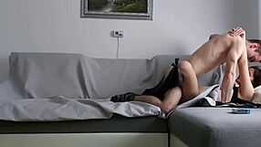 Intense Rough Sex With Girlfriend On The Couch