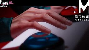 Wow this asian babe gives blowjob and rides in pussy game