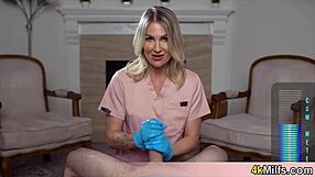 Andi Avalon, Milf Nurse, Masters Handjob for Quick Sample!