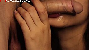 Closeup blowjob on a big dick until milking with my tongue