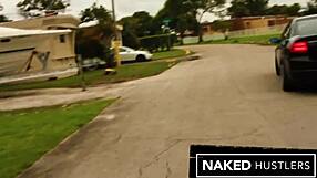 Latina girlfriend sucks stranger's cock after car kickout