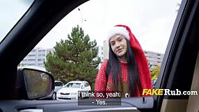 teen dressed as sexy santa does christmas delivery