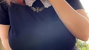 alt milf nextdoor says, i'm smoking outback with my big tits