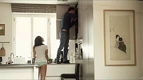 Kerry Cherry enjoys a sensual kitchen fuck with intense licking and riding.
