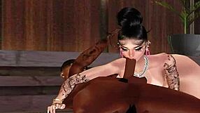 This latina girl blows a monster cock on IMVU.