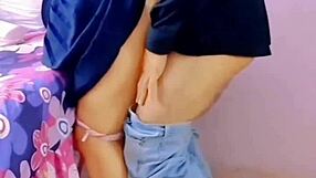 Horny mexican students fuck in living room with family nearby