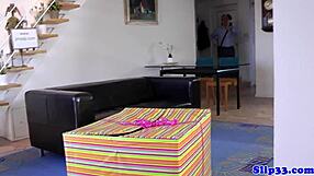 UK Teen 18+ and Milf Sucking Old Man's Hard Cock