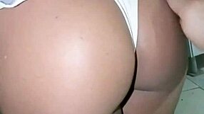 Amateur brunette shows ass for anal fucking