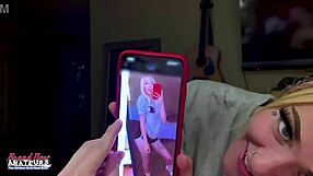 Hey, watch this petite mature blonde rub her nipples and finger her shaved pussy deeply!