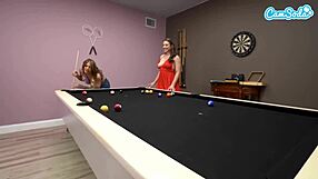 I watch thick mature stepmoms kissing and fingering on the pool table