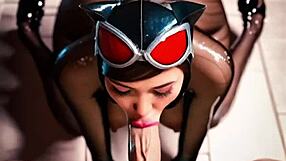 Hey Catwoman, gonna give the best blowjob with that big cock?