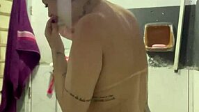 Big tits and wet pussy spreading while video calling neighbor