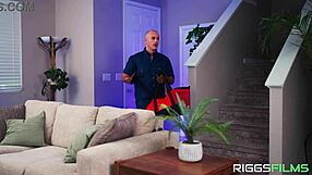 Huge Boobs Gamer Girl Screws the Repair Guy with Her Tight Pussy in Wild Action