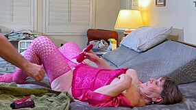 Granny Carmen Angel's Pretty Pink Vibrator Play & Cum