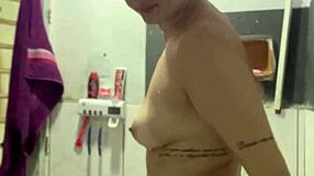 Big tits and wet pussy spreading while video calling neighbor