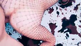 Her legs shook as she obeyed, chest high in lingerie for me