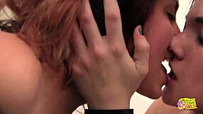 My inked girlfriend and I got wild making our first lesbian vid in the kitchen!