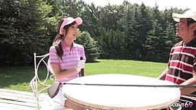 Skinny Japanese Teen 18+ Risks Public Blowjob To Older Guy