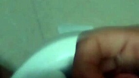 A guy jerks off in the bathroom during a casual day