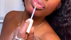 An 11-inch BBC took control and punished an ebony stepsister with a messy cumshot.