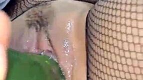 Hot Colombian Slut Inserts Cucumber Deeply For Intense Pleasure