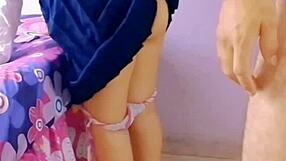 Horny mexican students fuck in living room with family nearby