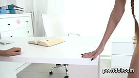 Sultry college girl gets seduced and penetrated by senior