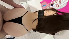 Late night craving, this girl cums hard with loads on ass