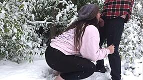 i bent over for my old man in the snow, he fucked me hard