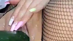Hot Colombian Slut Inserts Cucumber Deeply For Intense Pleasure