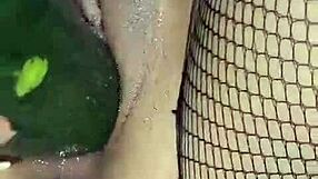 Hot Colombian Slut Inserts Cucumber Deeply For Intense Pleasure