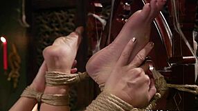 Brunette Lezdom Whips And Gags Blonde Milf During Intense Anal Submission