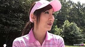 Skinny Japanese Teen 18+ Risks Public Blowjob To Older Guy