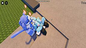 Whoreblox game features intense gangbang action in moment 11 with creampie