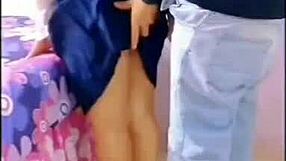 Horny mexican students fuck in living room with family nearby