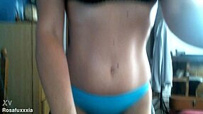 rosafuxxxia plays with anal toys in panties and thong