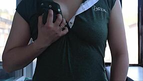 Slutty housewife gives pov blowjob