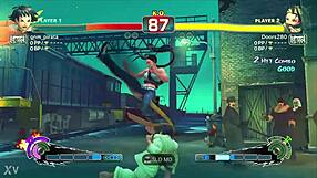 Watch this young ninja dominate her karate student in a street fight game?