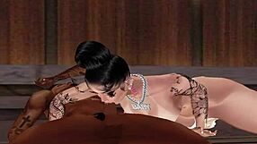 This latina girl blows a monster cock on IMVU.