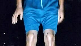 Homemade workout with athletic teacher in park