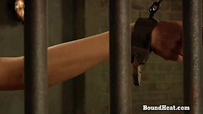 Lesbian slave uses big strapon on horny mistress