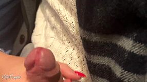 Cute Babe Gives Sloppy Blowjob in Public Toilet After Handjob Under Table